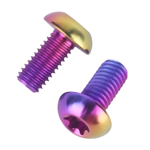 Image of 6PCS Titanium Bike Screw M5x10mm Bicycle Disc Brakes Rotor Bolts Torx T25 Head (Candy Colors)
