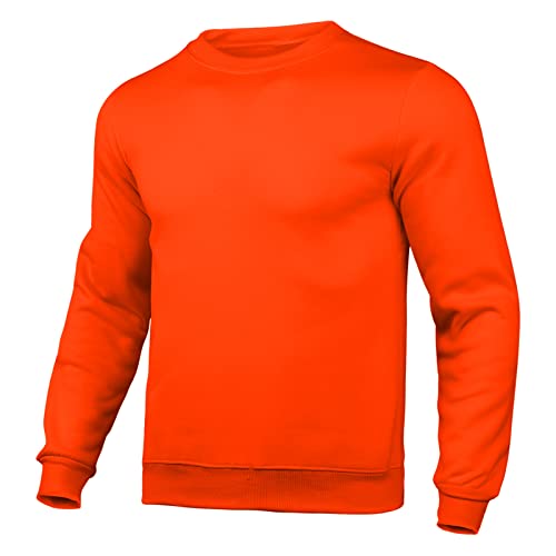 Men's Fashion Hoodies & Sweatshirts, Streetwear Pullover, Solid Color Loose-Fit Long Sleeve Crewneck Tops Blouse For Men
