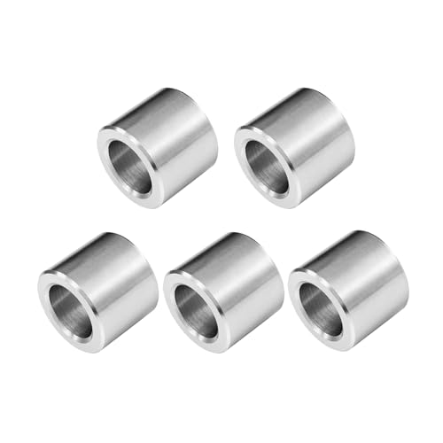 Jerhyun 5 Piezas Casquillos Distanciadores de Acero Inoxidable, 8mm ID x 12mm OD x 10mm L Distanciadores de Columna Redondas Inoxidable para Construcción y Otras Industrias Mecánicas (Φ8*12 * 10)