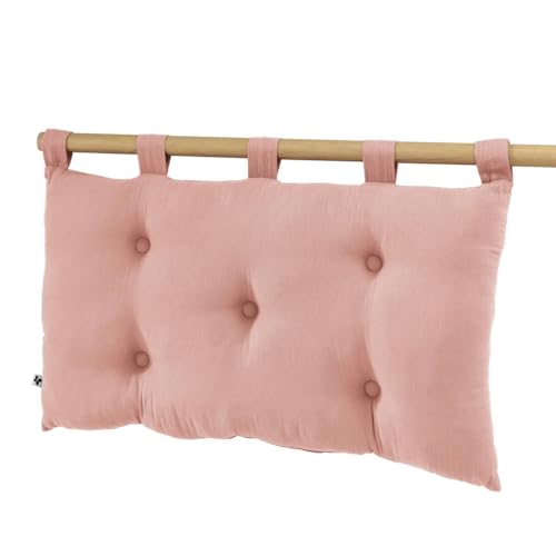 AltoBuy OUREA - Coussin de Tête de Lit avec Passants 50x80cm Gaze de Coton Rose Pêche