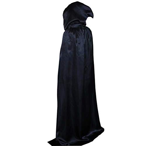 LifeWheel Costume de Carnaval d'halloween Grim Reaper Parrain Mort Cape Cape Cosplay Sorcière Robe Cover
