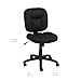 Amazon Basics Low-Back Office Desk Chair with Back Support, Adjustable Height, 360 Degree Swivel, Fabric Upholstery, Rolling, Black