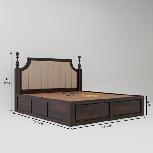 Image of Solid Sheesham Wood Poster King Size Poster Honeymoon Bed Without Storage with Designer Piller and Cane Crafting