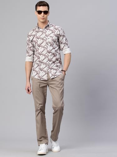 Image of Majestic Man Custom Abstract Printed Pure Cotton Slim Fit Casual Shirt