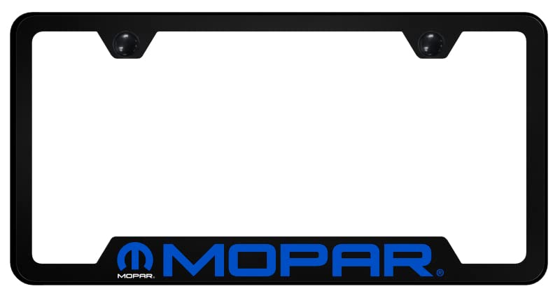 Au-TOMOTIVE GOLDINC. Officially Licensed UV Print Logo on Black Polycarbonate Notched License Plate Frame for Mopar