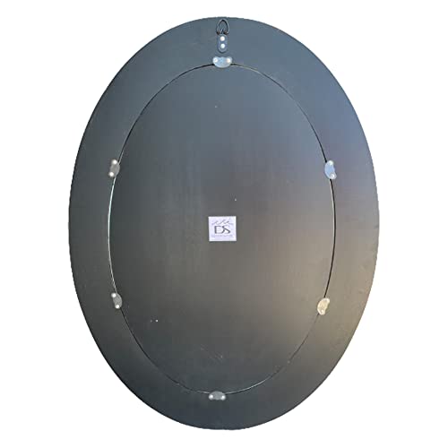 Decorshore Traditional Decorative Mosaic Mirror - 32X24 In Oval Shape Hanging Brown Wall Mirror #TOP5