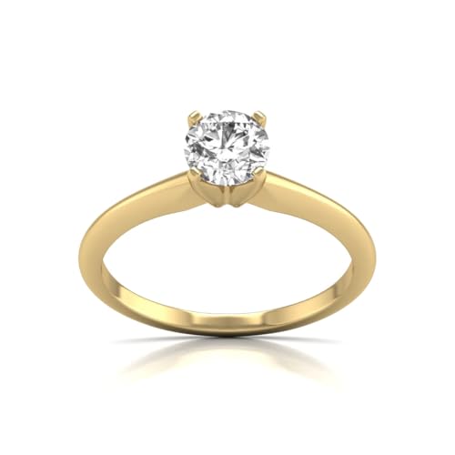 TimeLess Classics 0.25 to 3 Carat Lab Grown 4 Prong Solitaire Round Cut Diamond Engagement Ring For Women in 14K Gold2