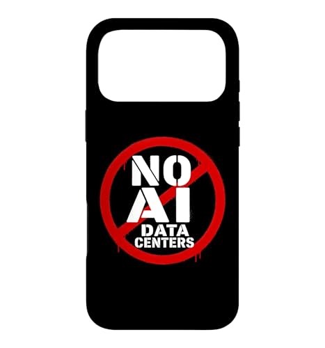 No AI Data Centers ? Simple Minimal Spray Paint Style Text �X�}�z�P�[�X iPhone 17 Pro Max �p