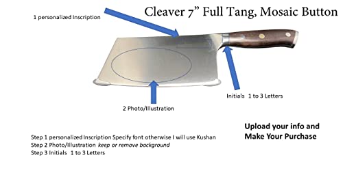 Image of Custom Chef Knife - Personalized Engraved 7 inch Cleaver, Corporate Gift, Real Estate Closing Gift, Retirement