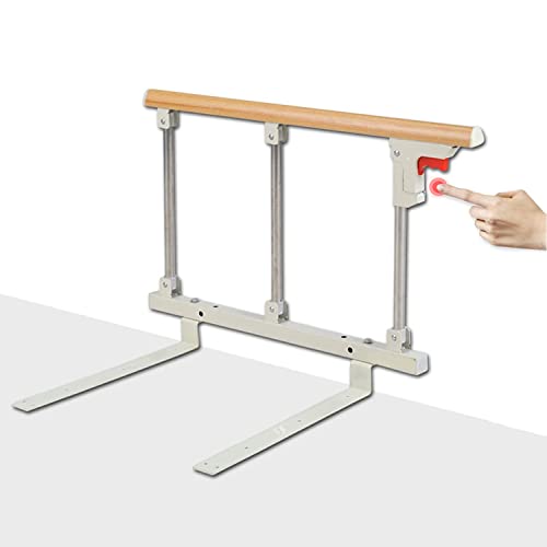 Gdmokle Sponda Letto Ribaltabile per Anziani, Parapetto Letto per Adulti Disabili, Sponda Sicurezza da Portatile, Barriera per Letto in Metallo, Protezione Anticaduta, 70x40cm, (Colore :Yellow)