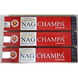 VIJAYSHREE NAG CHAMPA - Bastoncini di incenso, confezione da 48, 15 g