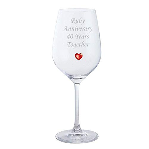 Verres à vin 40 years together cristal Dartington pour trinquer