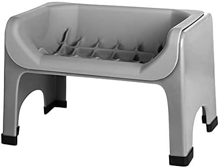 Fluff Trough Elevated Slow Feeder Dog Bowls | Slow Feeder Cat Bowl with Vet Approved & Non-Toxic Silicon Minimizes Neck Strain | Slow Feeder Bowl Inset Ideal for Flat Face Pets (Grey)