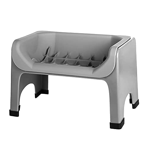 Fluff Trough Elevated Slow Feeder Dog Bowls | Slow Feeder Cat Bowl With Vet Approved & Non-Toxic Silicon Minimizes Neck Strain | Slow Feeder Bowl Inset Ideal For Flat Face Pets (Grey) #TOP19