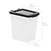 IRIS USA Dog Food Storage Container, 10 Pound, Airtight Seal and Buckle, Easy 1 Hand Opening Hinged Lid, Versatile, Space Saving Compact Size, Pearl/Black