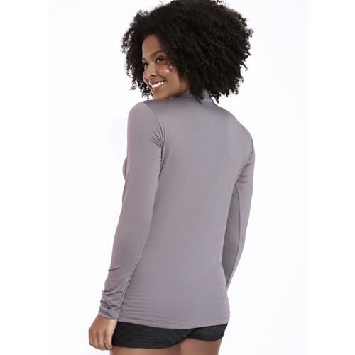 Blusa Térmica Feminina Manga Comprida Cinza AQN SPORT (BR, Alfa, M, Regular, Cinza)