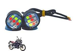 Multi Colour 6 Led Strobe Light for Bike | Warning Emergency Police Light | Motorcycle Strobe Light | Compatible with Yamaha FZ FI Version 3