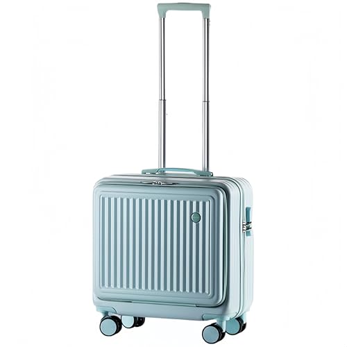スーツケース 機内持ち込み 20L サイズ フロントオープン フロントポケット 超軽量 耐衝撃 静音 ダブルキャスター 360 度回転 旅行・ビジネス出張用 (ブルー, 40 cm×23 cm×40 cm)