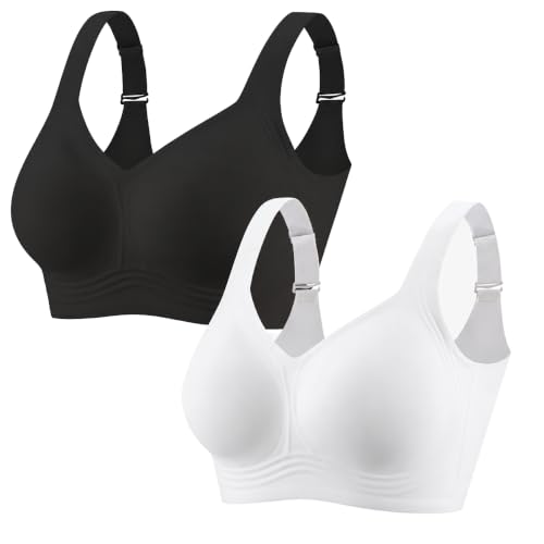 Image of PoseFree Jelly Bras for Women No Underwire, Supportive Wireless Comfort Bra, Full Coverage Back Smoothing Bra