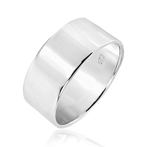 AeraVida Plain Cigar Band 10mm Width .925 Silver Ring | Casual Fashion Style Comfort Fit for Unisex | Statement, Promise, Couple Ring