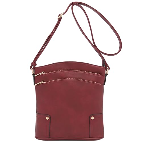 Image of ALYSSA Triple Zip Pocket Large Crossbody Bag