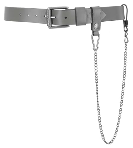 Harley-Davidson Women's Utility Fob Chain Genuine Leather Belt – Solid Gray2