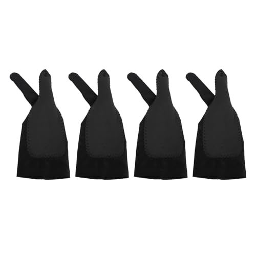 Guantes para dibujo digital, paquete de 4 piezas, para mano derecha e izquierda, diseño de 3 capas y dos dedos, elasticidad suave, ideal para tabletas gráficas (talla S) miniatura 6