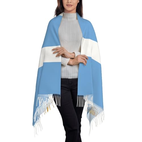 Argentine Flag 77.6"*28.3"Oversized Women'S Traditional Scarf Wraptassel Fringes Poncho Shawl Printing Shawl3