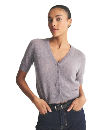 Womens Lightweight Cashmere Short Sleeve Cardigan