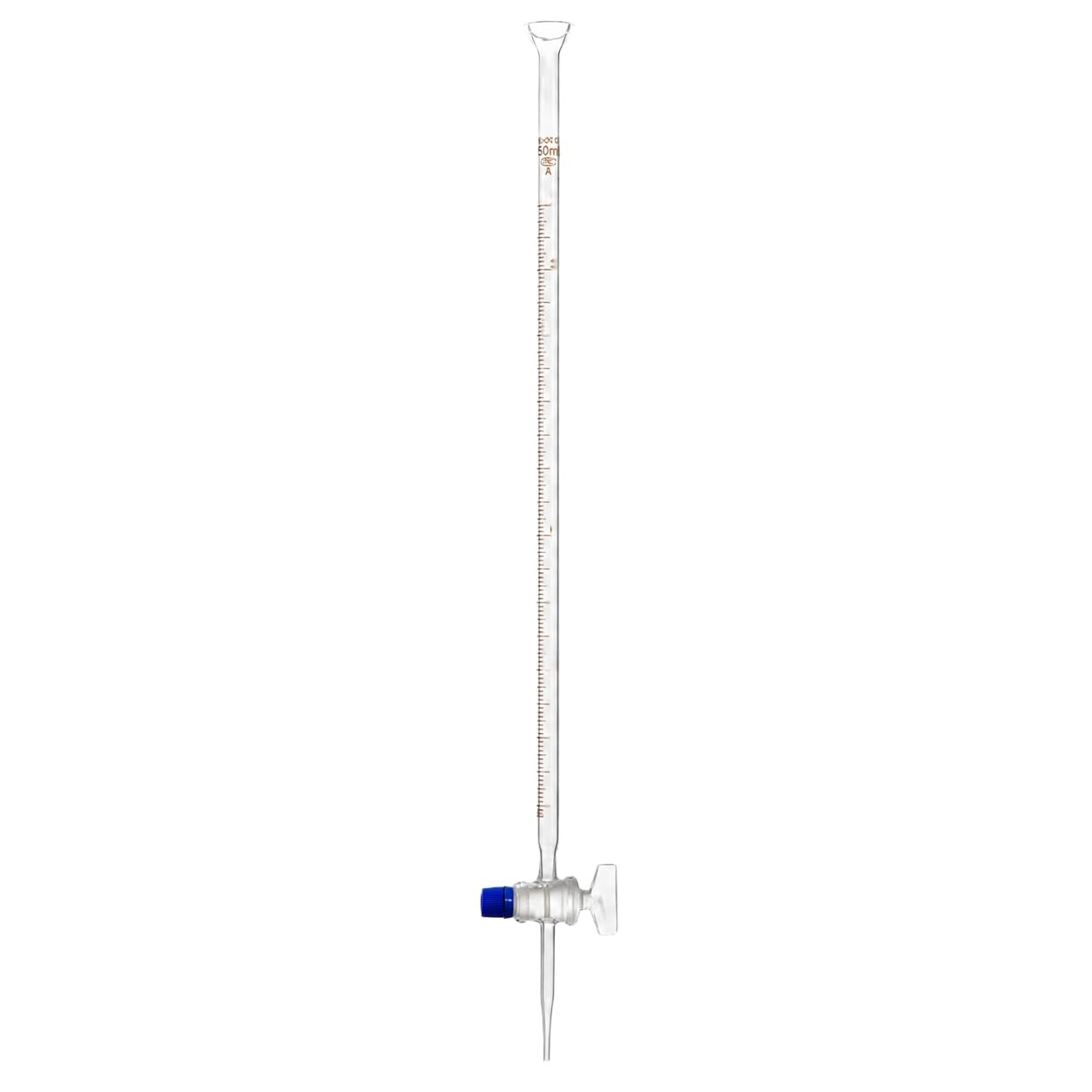 Borokrzemowa Szklana Biureta Kwasowa Kielichowy Lejek-50mL/0.1ml | Całkowicie Szklana Konstrukcja Odporna na Silne Utleniacze i Kwasowe Roztwory Chemiczne