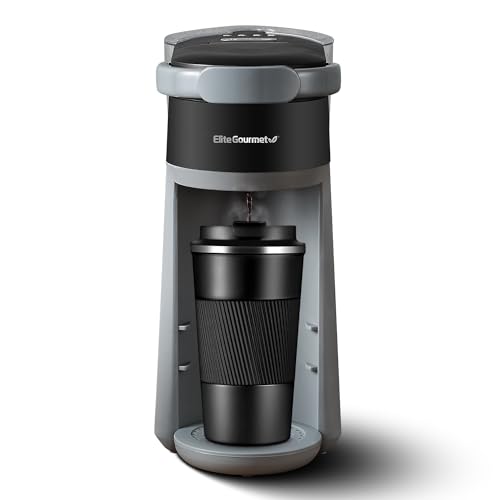 Image of Elite Gourmet EHC323 Rapid Brew Technology 2-in-1 Capsule Coffee Maker, 6~12oz Brewing Capacity, K-Cups and Grounds, Adjustable Mug Height, Reusable Filter, Black