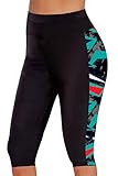 Détails : le capris de bain grande taille pour femme dispose d'une taille haute élastique avec des cordons de serrage latéraux réglables, nagez en toute confiance dans ce short de bain amincissant à contrôle ferme.