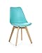 Set di 4 sedie Torre 4P (HT), legno, polipropilene e cuscino Turchese