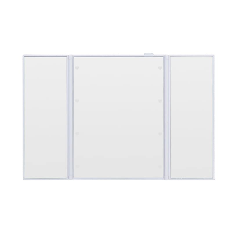 YIOUYI Mirror, Foldable LED Lighted Makeup Mirror Cosmetic Vanity Tabletop Mirror for Women Beauty Makeup Tool (Color : White)