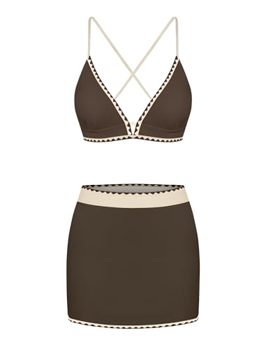 ZAFUL Bikini Sets for Women High Waisted Swimsuits Color Block Swimwear - image 3