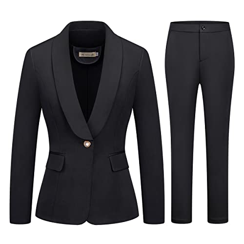 Chic & Confident Black Women's Business Suit Set