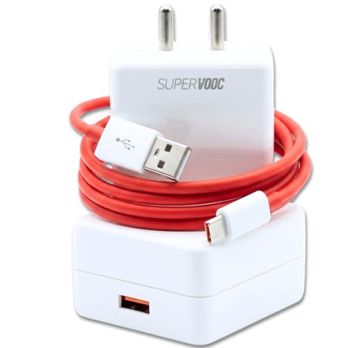 Image of KAIMENGLONG 65W Fast Charger with USB-C Cable for Oneplus SUPERVOOC | Efficient & Reliable Rapid Charging Adapter | Original Charging Speed (White)