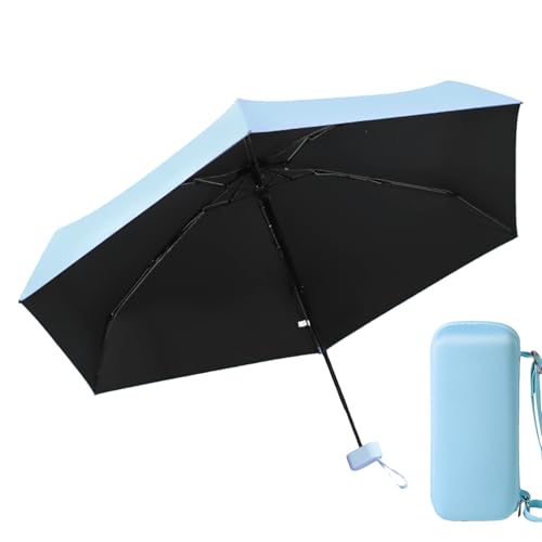Generico Sombrilla portátil con protección UV, paraguas de viaje UPF 50+, mini sombrilla impermeable para protección solar y lluvia, portátil con diámetro abierto de 35 pulgadas