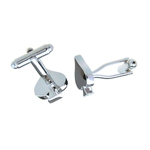 MRCUFF Spades Spade Playing Cards Poker Pair Cufflinks in a Presentation Gift Box & Polishing Cloth3