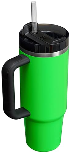 Image of STANLEY Quencher H2.0 Tumbler with Straw 30 oz | Flowstate 3-Position Lid | Cup Holder Compatible for Travel | Insulated Stainless Steel Cup | BPA-Free | Neon Green