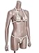 iiniim Women's Swimsuit Adjustable Straps Halter Bra with G-String 2Pcs Extreme Micro Bikini Set Type B White One Size