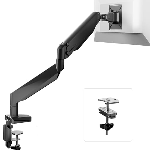 FLEXISPOT Monitorhalterung 17–39 Zoll für 1 Monitor, 3–12 kg belastbar, 360° drehbar & -90° bis +15° neigbar, höhenverstellbar bis 48 cm, einfache 3-Schritt-Montage, VESA 75x75/100x100