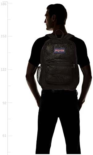 Jansport Eco Mesh Backpack Black, 17” X 12.5” X 6” - Semi-Transparent Bookbag For Adults With Laptop Sleeve, Padded Back Panel - Large Backpack #TOP5