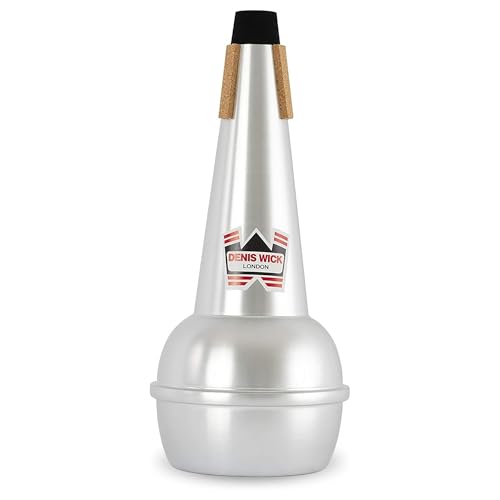 Denis Wick Straight Mute for Bass Trombone or Tenor Horn, 5509 - Hand-Spun Aluminum Mute with Natural Cork, Brilliant Tone, Intonation & Tight-Bell Fit for Practice or Performance - 14 x 9 x 9 inches