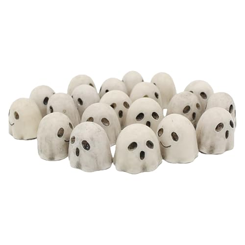 Hitburu Estatuilla de Fantasma,20 Piezas Estatuillas - Mini Estatuas de Resina Decoración Espeluznante para Estante de Cocina Mesa Relleno de Jarrón Hogar Fiesta Macetas Halloween