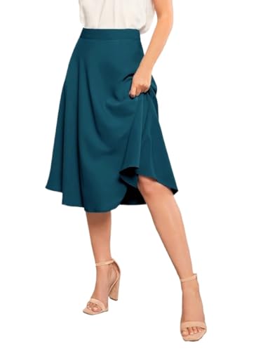 Casual Solid Color A-Line Skirt Basic Women's Summer Casual Vinage Skirt