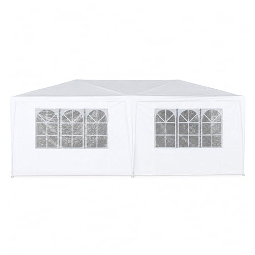 Oypla 3m x 6m White Waterproof Garden Gazebo Marquee Awning Party Tent