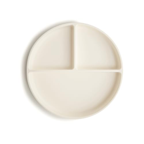 Image of mushie Silicone Suction Plate | BPA-Free Non-Slip Design (Ivory)