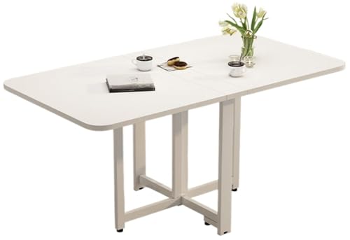 Rosoy 折りたたみテレワークデスク 幅120 キッチン 食卓 伸長式 おしゃれ コンパクト 4人用 組立不要 (B,100*60cm) (120*80cm,C)