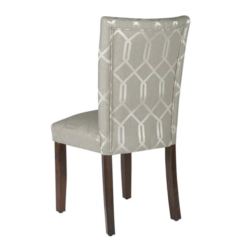 Homepop K6805-F2061 Parsons Classic Upholstered Accent Dining Chair, Set Of 2, 23.5"D X 19"W X 38"H, Pewter Grey And Lattice Cream thumb #8